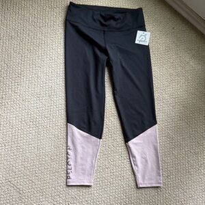 Peloton Women’s Black and Light Pink Colorblock Leggings